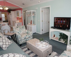 Televisión, reproductor de DVD y libros 