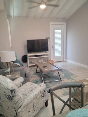 TV, DVD player, books