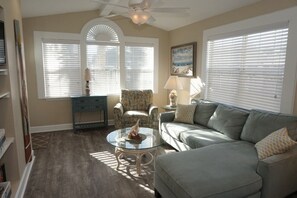 TV, DVD player, books