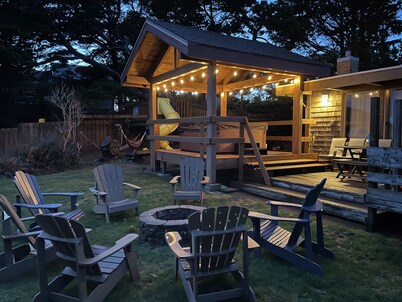 Beach Retreat House w/Ocean Views, Covered Hot Tub, & Large Fenced Yard