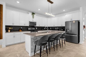 Microwave, dishwasher, high chair