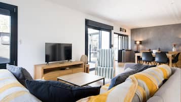 TV, fireplace, DVD player