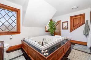 Regadera, tina de hidromasaje, secadora de cabello, bidet 