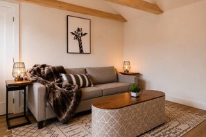 Smart TV, fireplace, streaming services