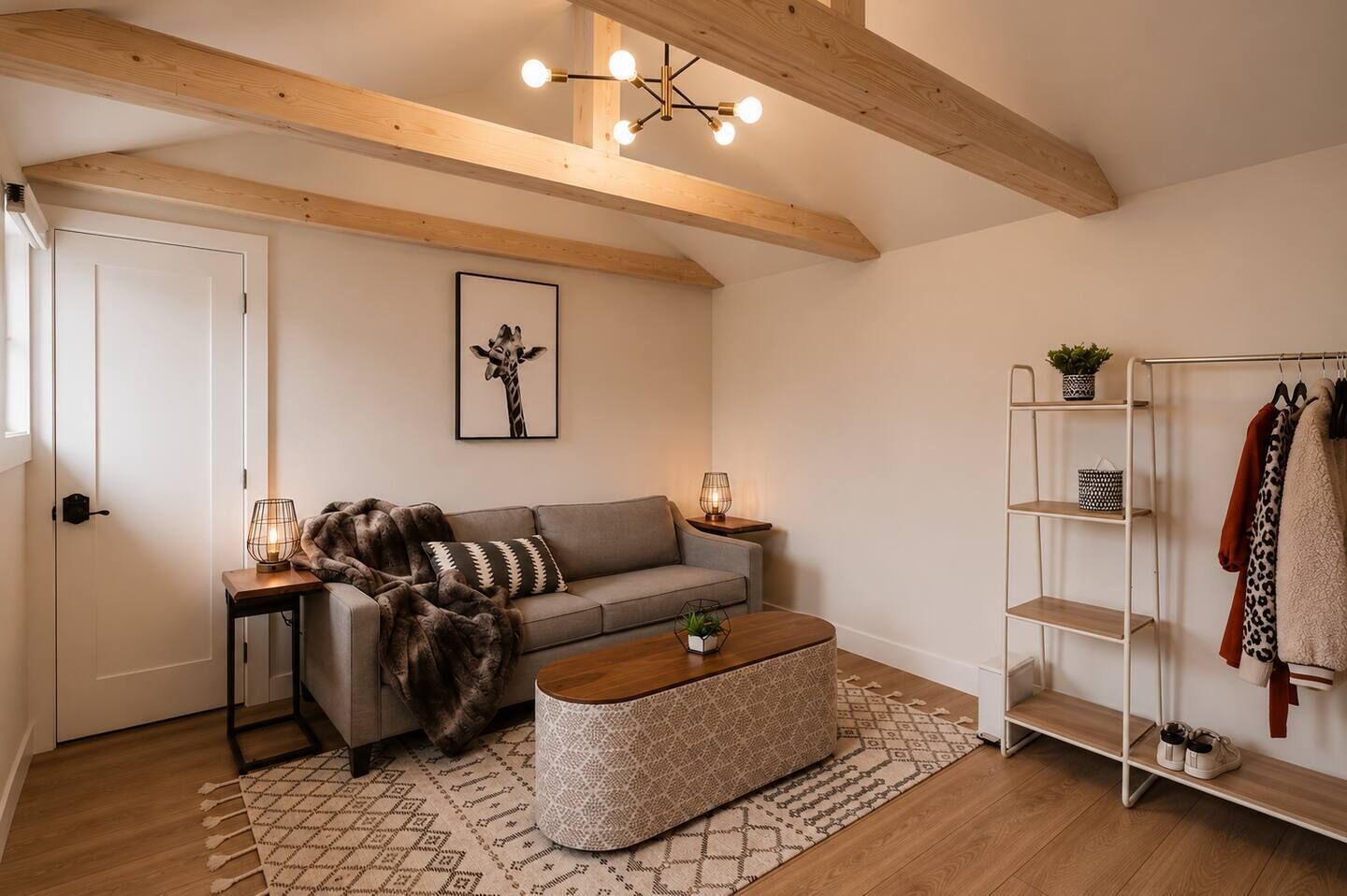 Smart TV, fireplace, streaming services