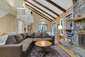 TV, fireplace, video games, stereo