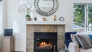 TV, fireplace, offices