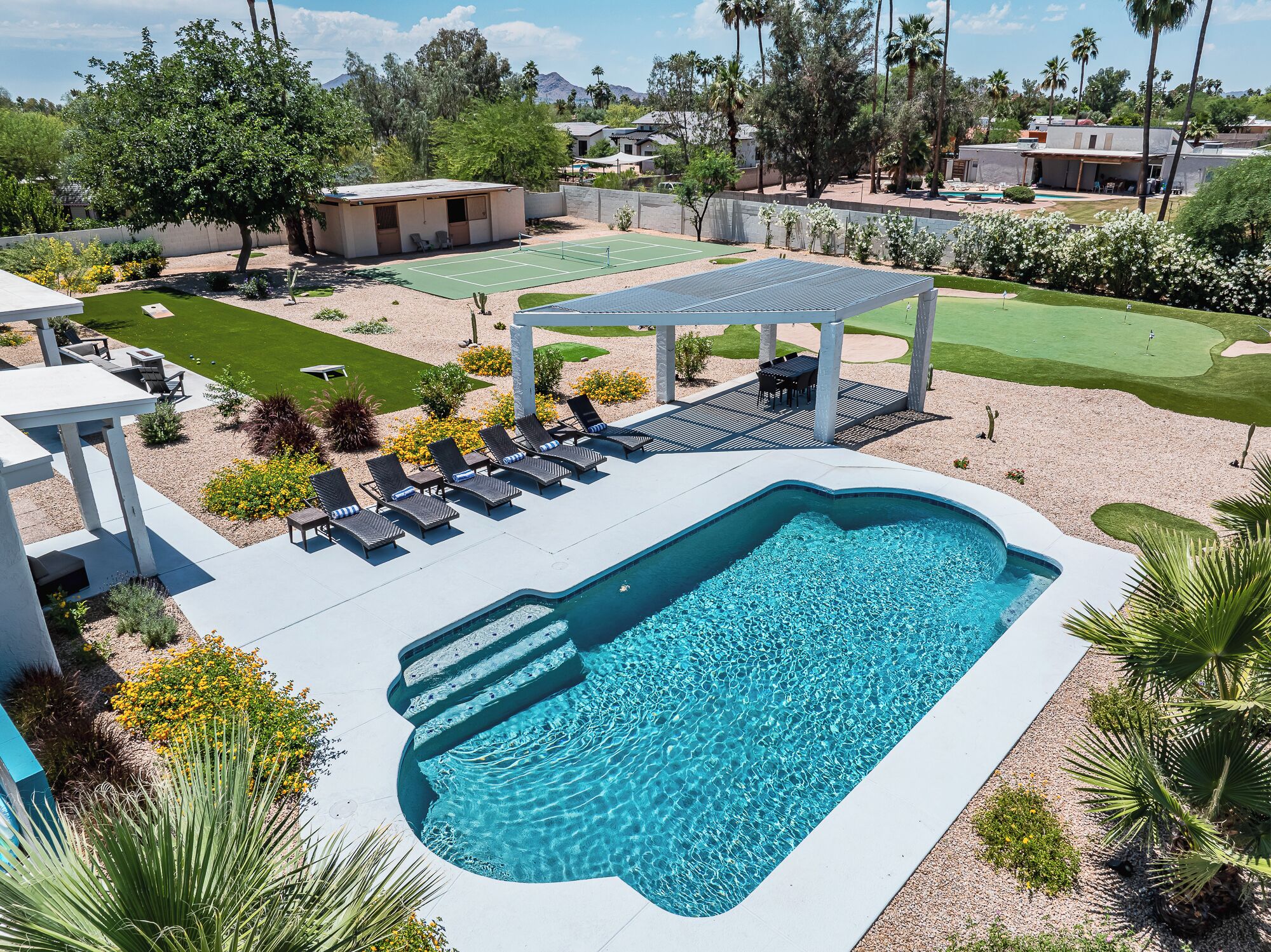 Private One Acre of Fun: 9-Hole Golf Course, Pickleball Court, Pool Table, Swimming Pool
