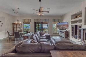 TV, fireplace - Scottsdale Desert Escape | Heated Pool, Casita, RV Parking (Scottsdale)