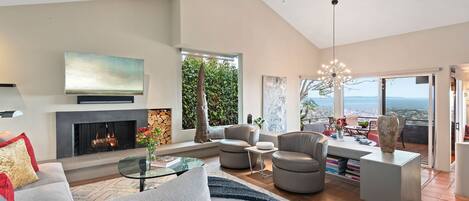 電視、壁爐、書籍