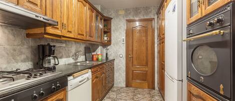 Fridge, microwave, stovetop, dishwasher