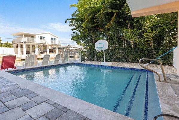 Outdoor pool, a heated pool