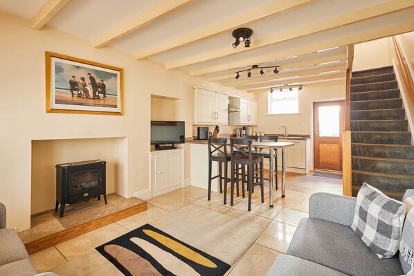 TV, fireplace, DVD player
