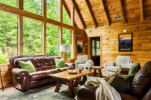 Smart TV, fireplace, video games, DVD player