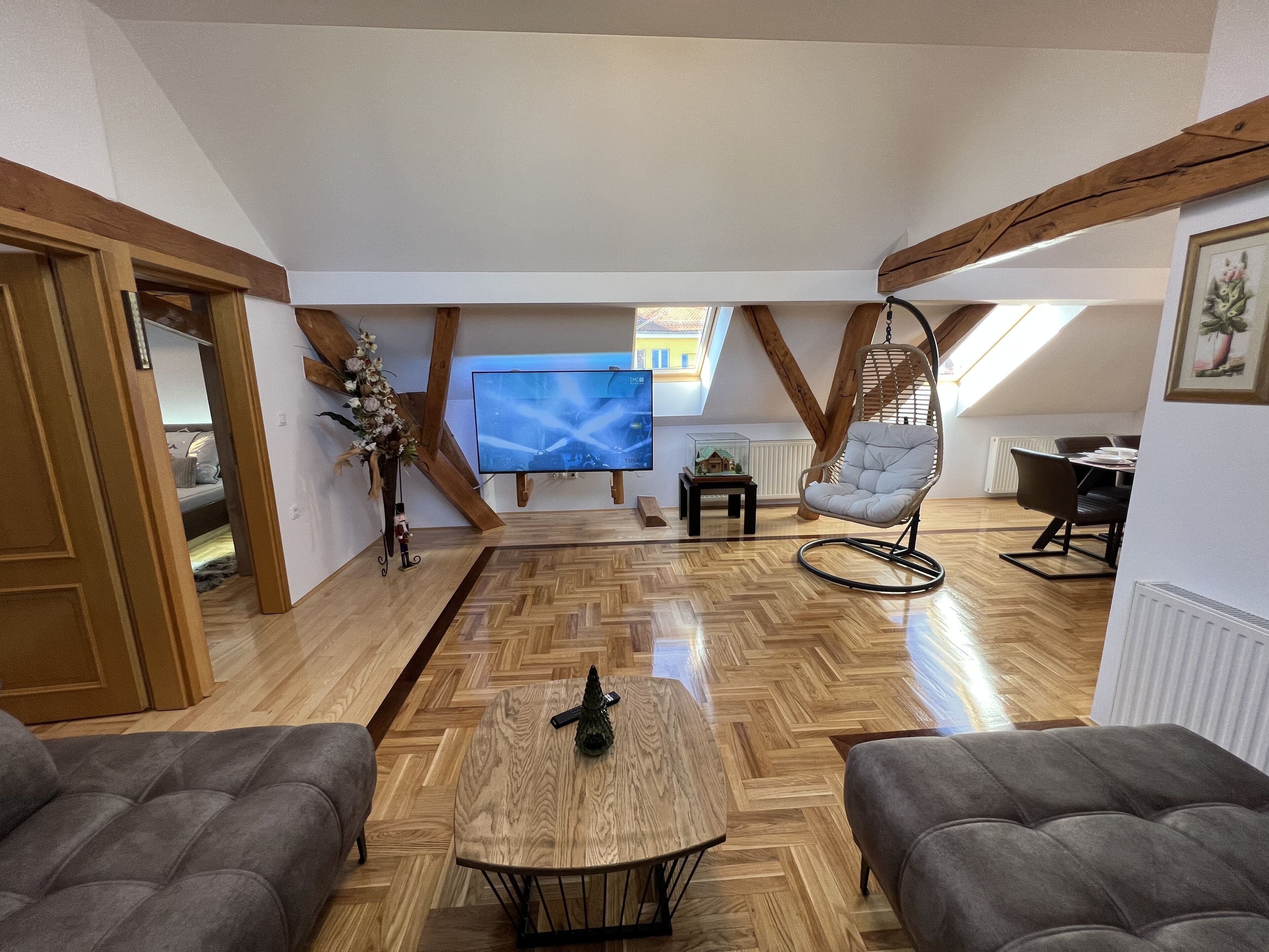 Smart TV, table tennis, books, stereo