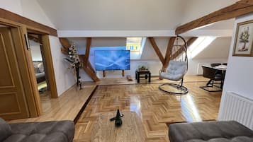 Smart TV, table tennis, books, stereo