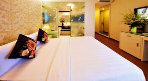 Deluxe-Doppelzimmer | Bettwäsche aus ägyptischer Baumwolle, hochwertige Bettwaren