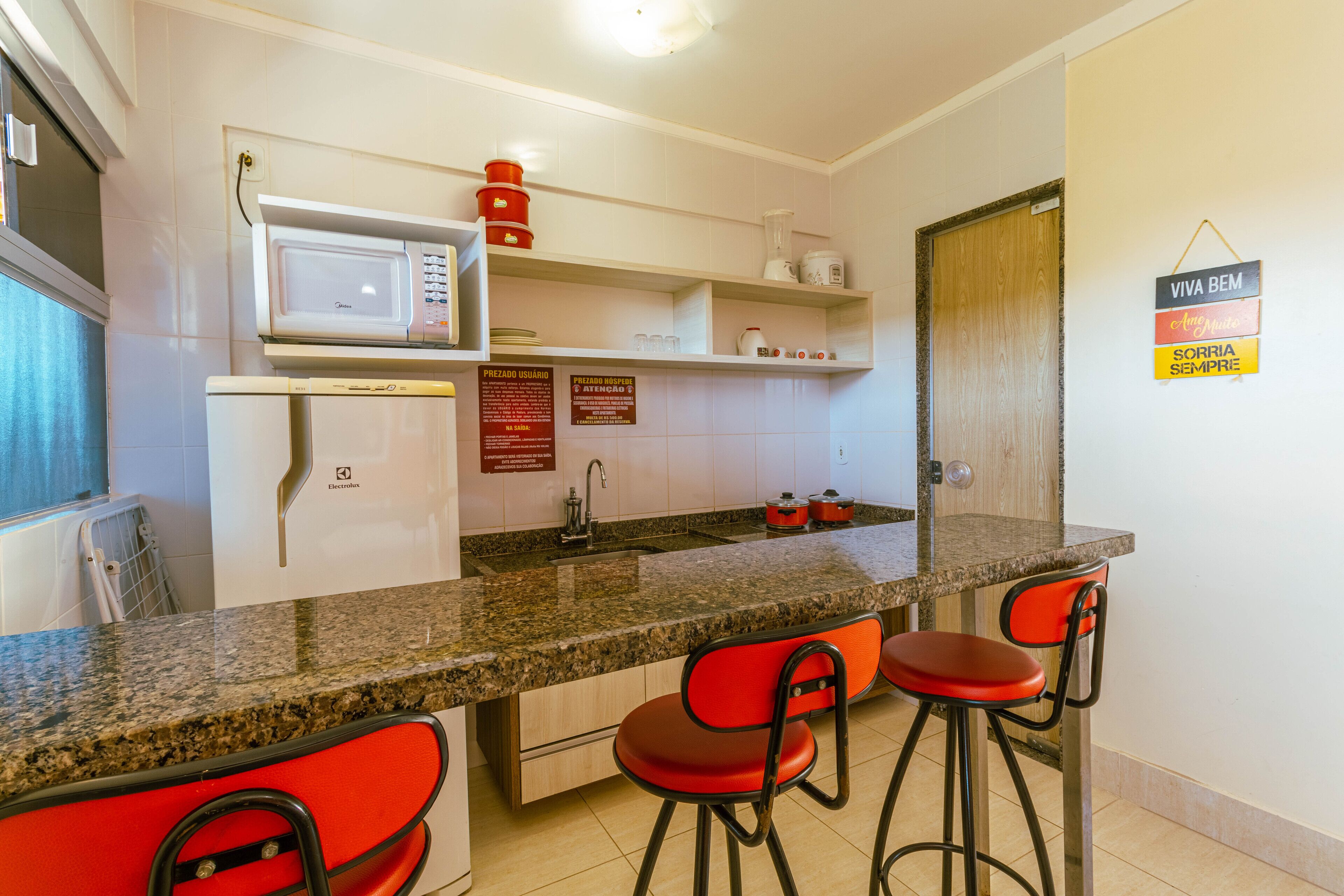 Apartment | Private kitchen | Fridge, microwave, rice cooker, blender