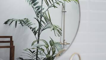 Tina y regadera independientes y regadera tipo lluvia