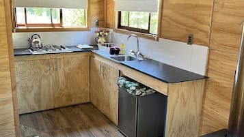 Standard Cabin, 1 Bedroom | Private kitchen | Full-size fridge, oven, coffee/tea maker, cookware/dishes/utensils