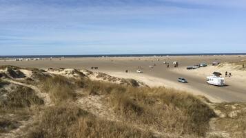 Beach nearby, sun loungers