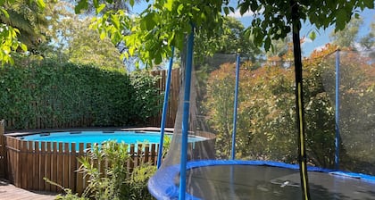 Charming 1930s Home: Pool, Trampoline, Next to Loire, Bikes Included