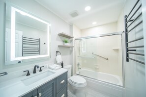 Hair dryer, towels