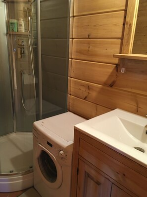 Douche, séchoir à cheveux