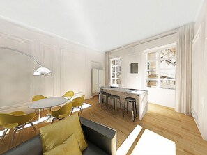 Family Apartment | Private kitchen | Full-sized fridge, microwave, oven, stovetop - Happy Family Apartments Luccoli (Genoa)