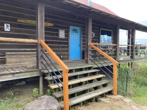 Front door entry to cabin. Parking is right there by the stairs. - Rustic cabin in the hills of Arkansas! (Gillham)