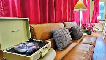 Smart TV, DVD player, video library, stereo