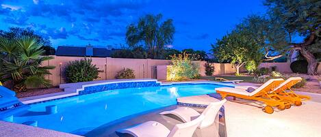 Outdoor pool, a heated pool