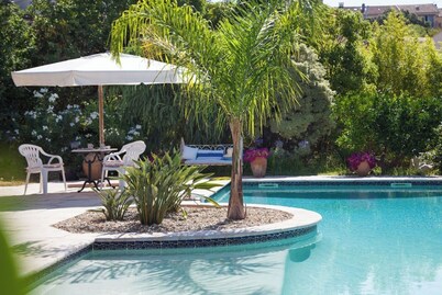 Modern villa with swimming pool and private garden,