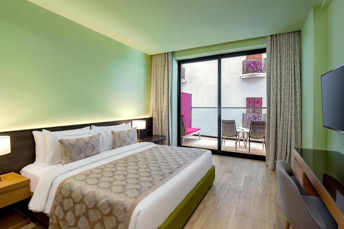 1 quarto, roupas de cama premium, edredons de pluma, frigobar
