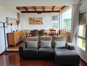 Smart TV, fireplace, DVD player, ping pong