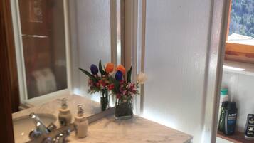 Shower, eco-friendly toiletries, hair dryer, bidet