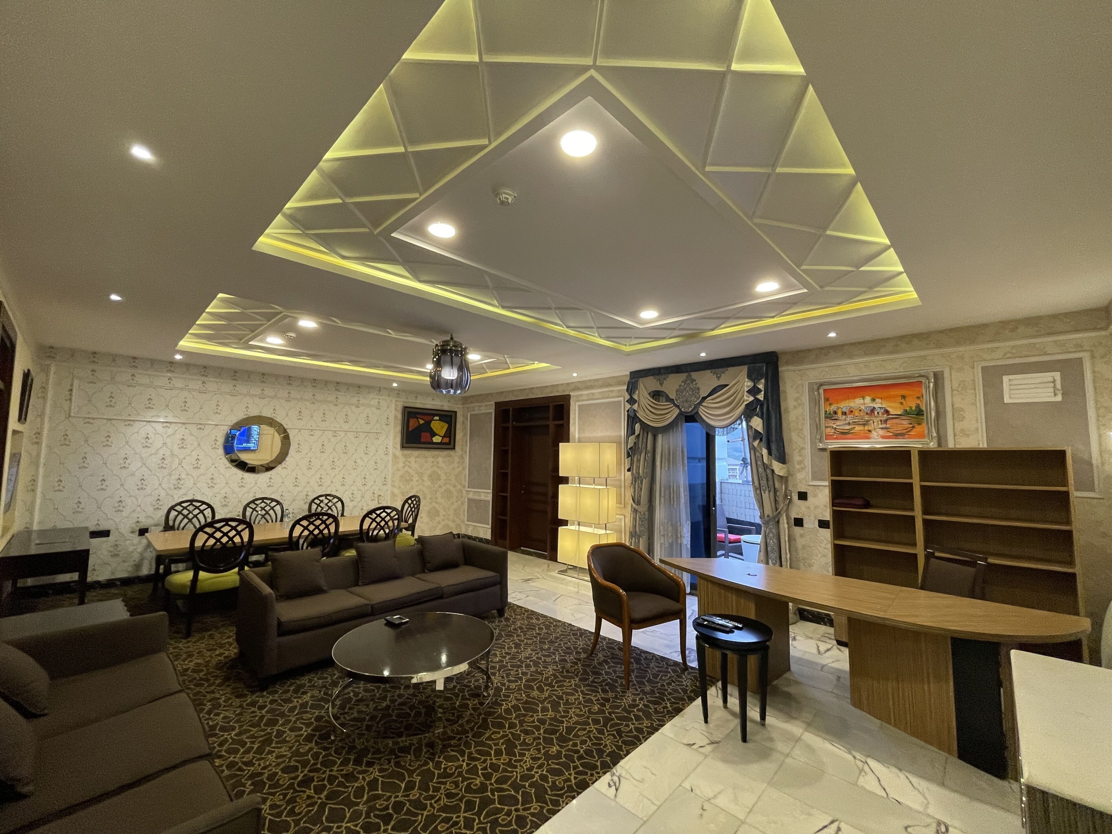 Presidential Suite, 1 King Bed, Balcony, Mountain View | Living area | 43-inch Smart TV with cable channels, TV, pay films