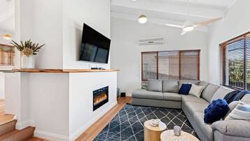 TV, fireplace, DVD player, offices