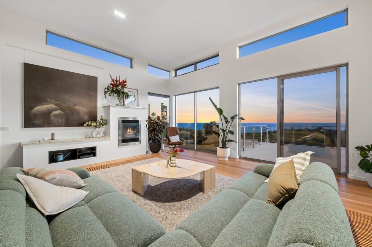 TV, fireplace, books, offices