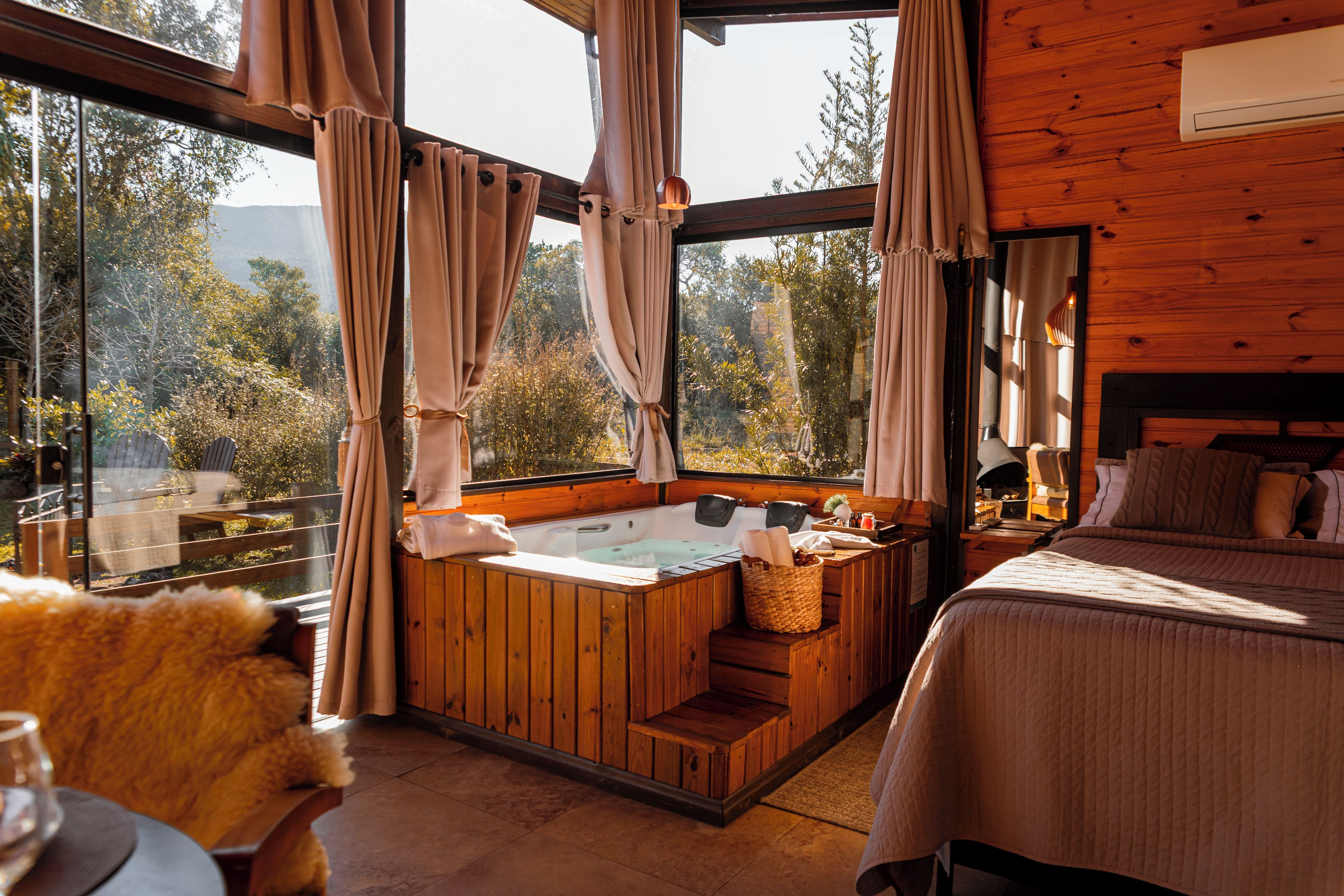 Romantic Chalet, 1 Queen Bed, Jetted Tub, Mountain View | Private spa tub