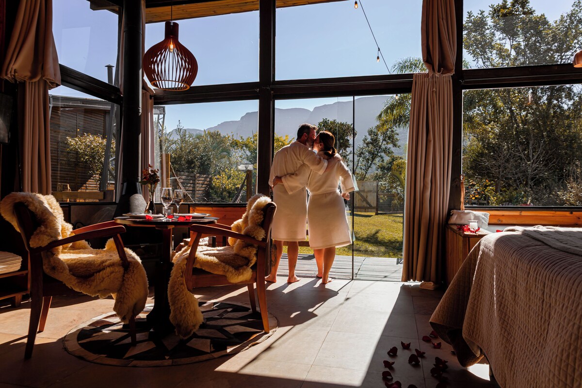 Romantic Chalet, 1 Queen Bed, Jetted Tub, Mountain View | 1 bedroom, premium bedding, minibar, blackout drapes