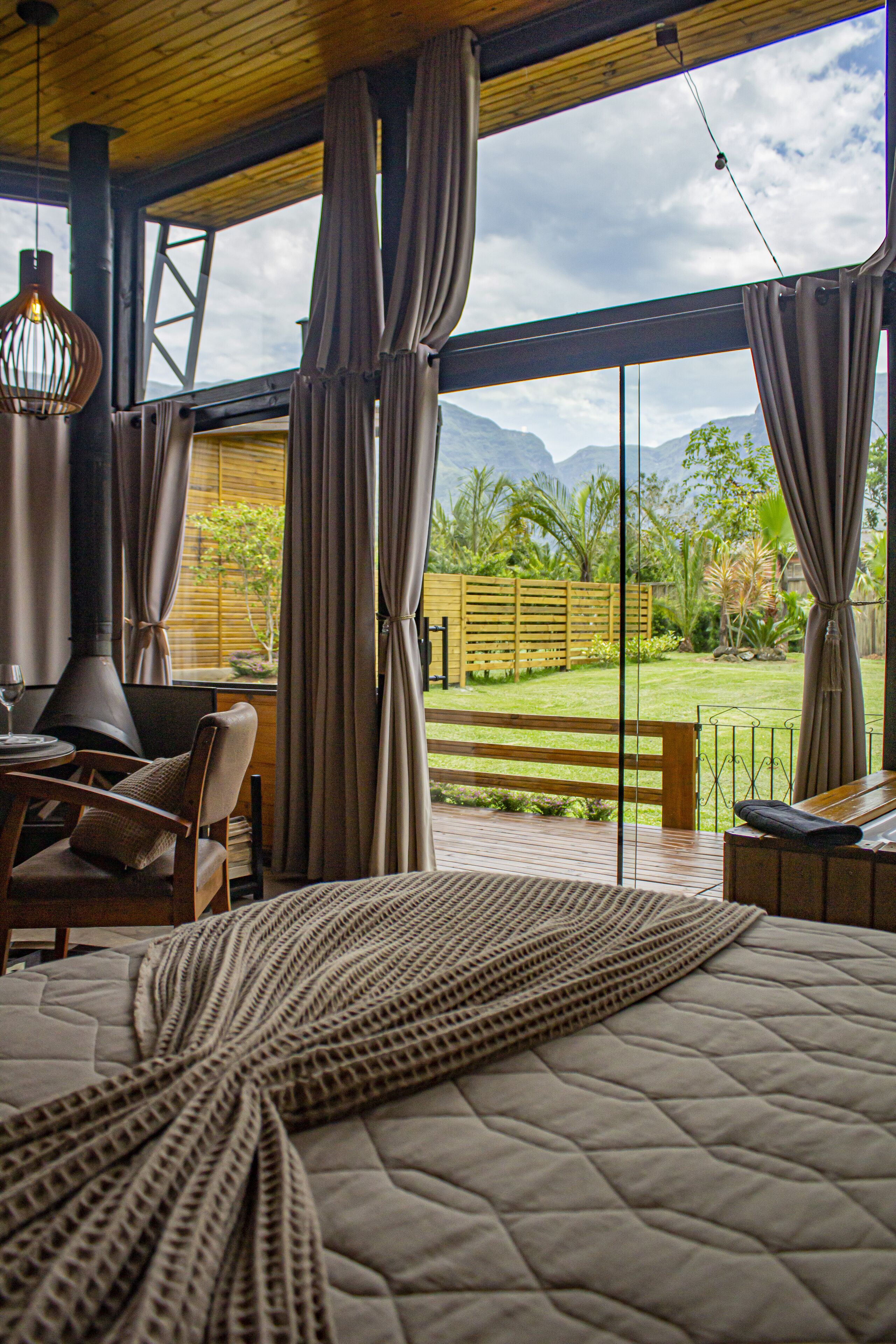 Romantic Chalet, 1 Queen Bed, Jetted Tub, Mountain View | Garden view