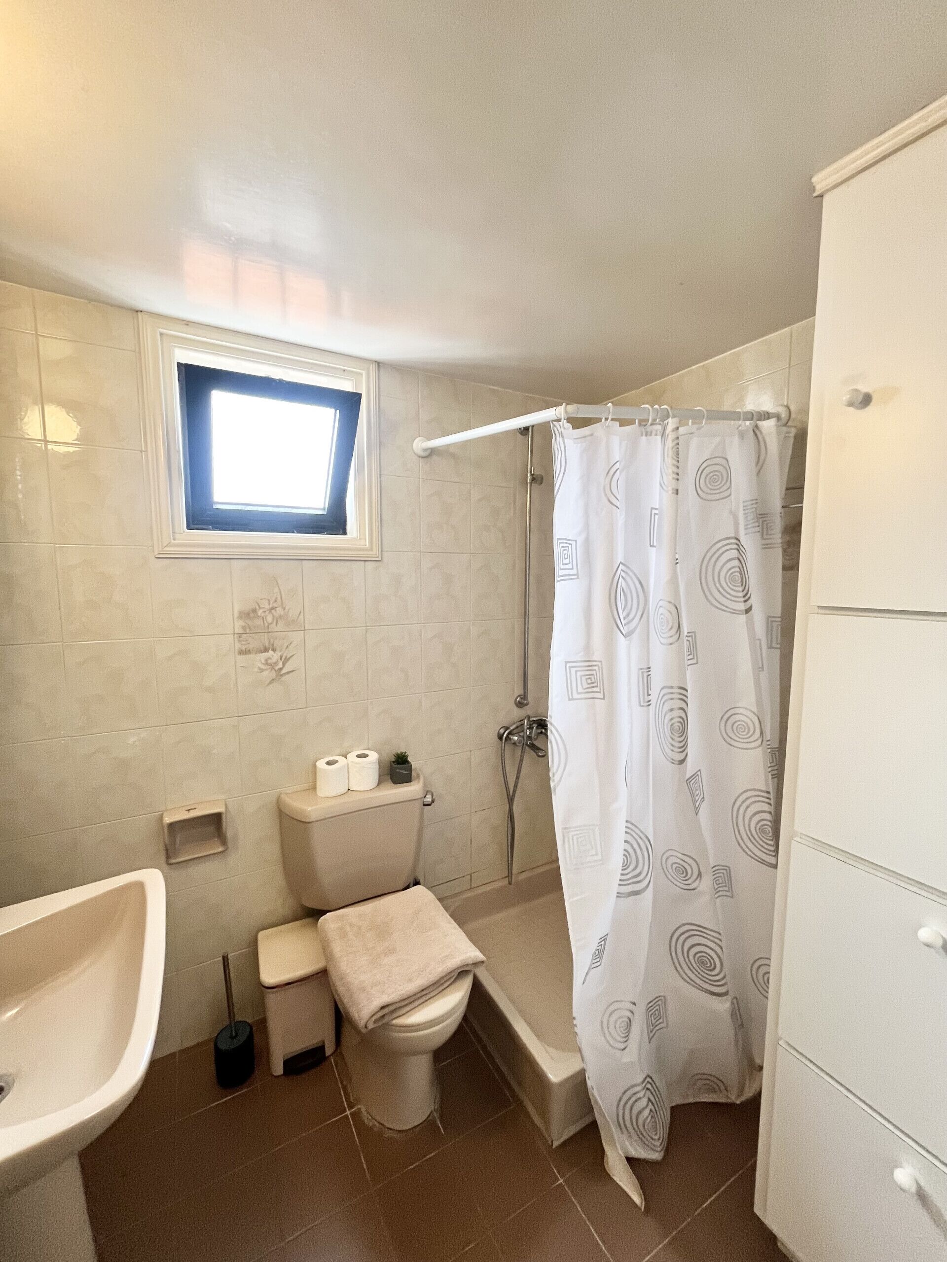 Dusche, Haartrockner, Handtücher