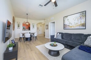 Smart TV, fireplace, video games