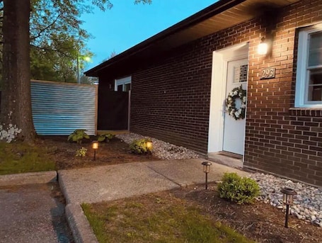 Exterior detail. HOT TUB & New Stylish Saratoga County Efficiency