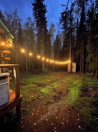 Property grounds. Rustic Cabin at 17.5 Chena Hot Springs Rd.
