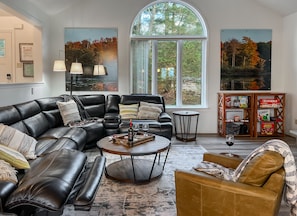 Smart TV, fireplace, video games, foosball
