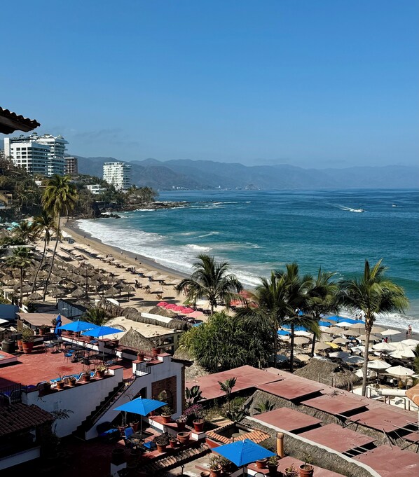 On the beach, beach towels