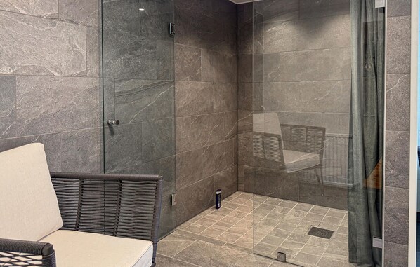 Shower, hair dryer