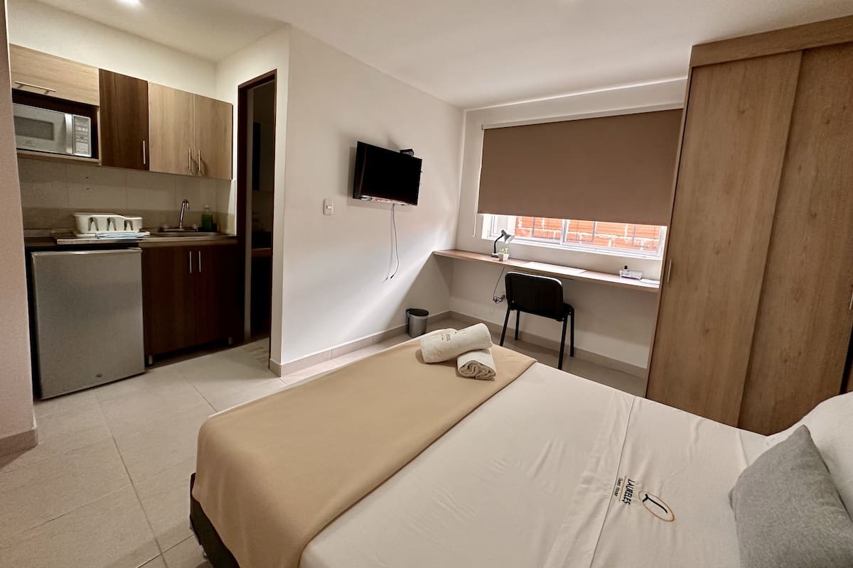 Economy Studio | Private kitchen | Mini-fridge, microwave, dishwasher, cookware/dishes/utensils